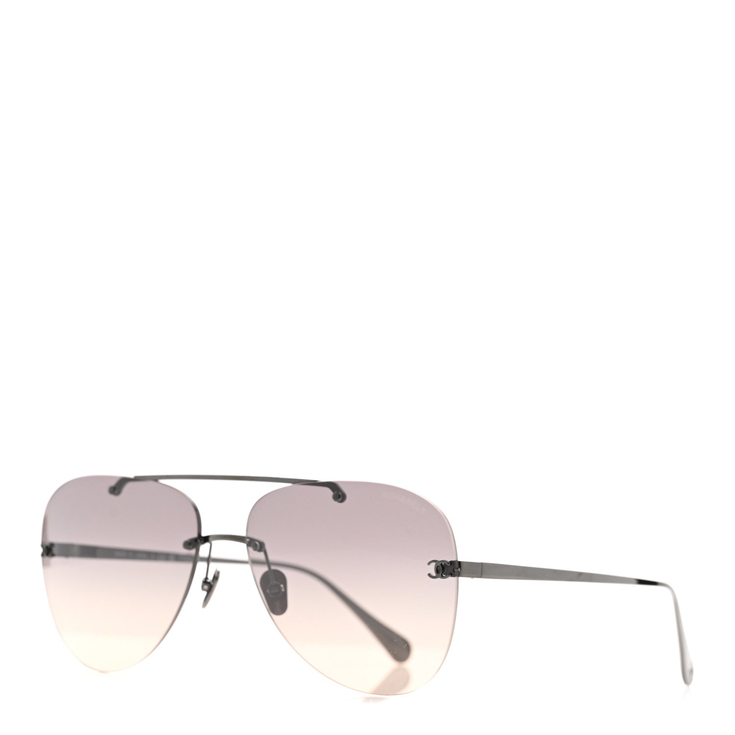 Chanel Titanium CC Pilot Aviator Sunglasses 4285-T Dark Grey