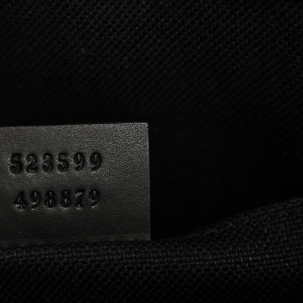 Gucci GG Supreme Monogram Web Small Flat Messenger Bag Black Grey
