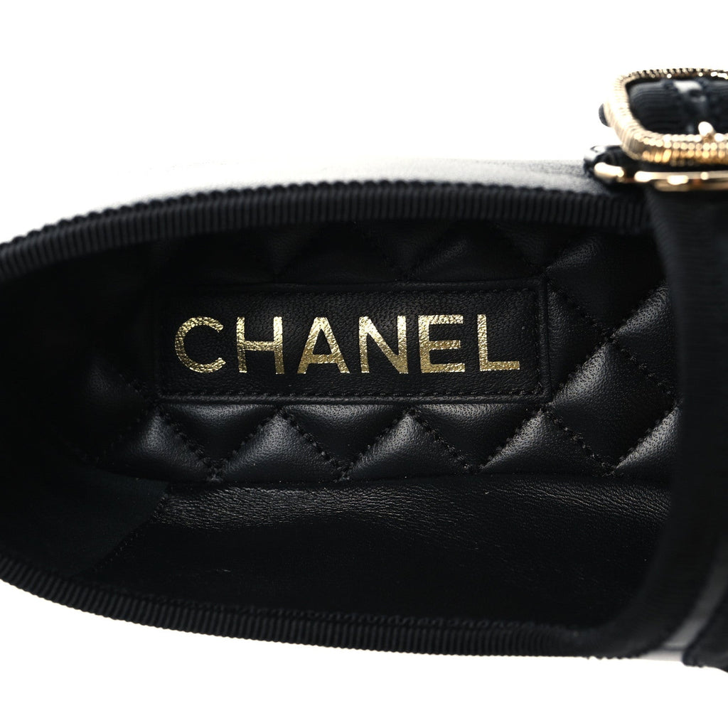 Lambskin Mary Jane Flats 37.5 Black