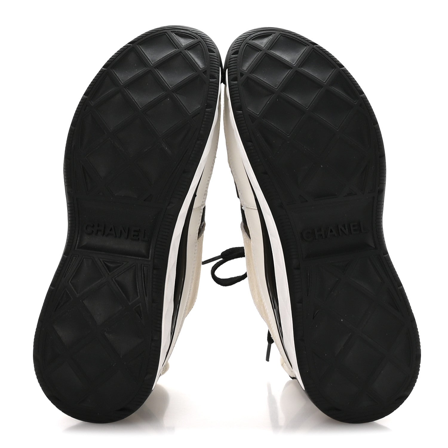Fabric Calfskin Suede CC Sneakers 36 Ivory Black