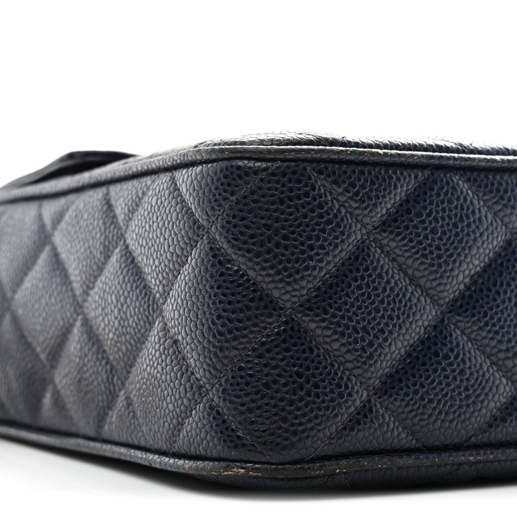 Chanel Caviar Quilted CC Shoulder Bag Navy