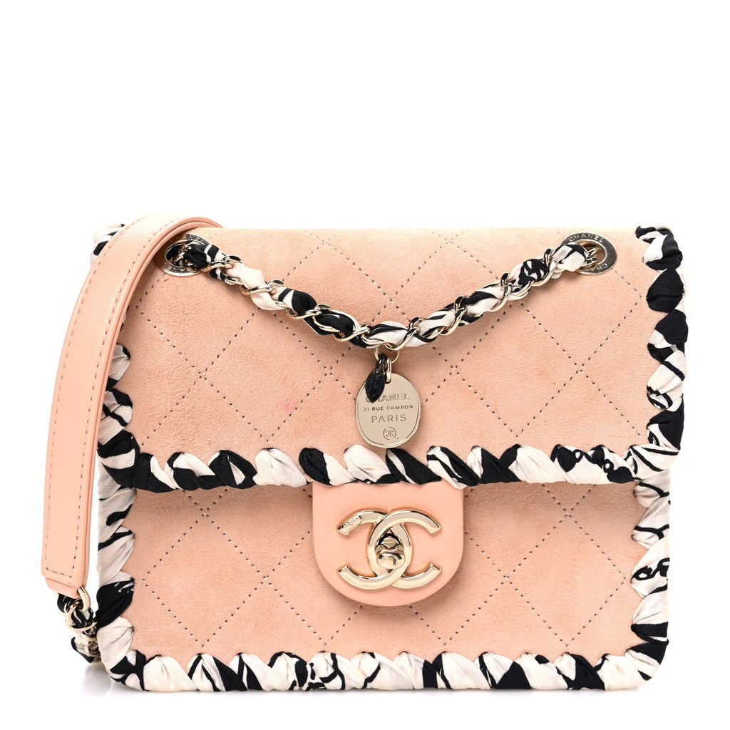 Chanel Suede Calfskin Braided Mini My Own Frame Flap Beige