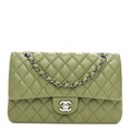 Chanel Lambskin Quilted Medium Double Flap Green