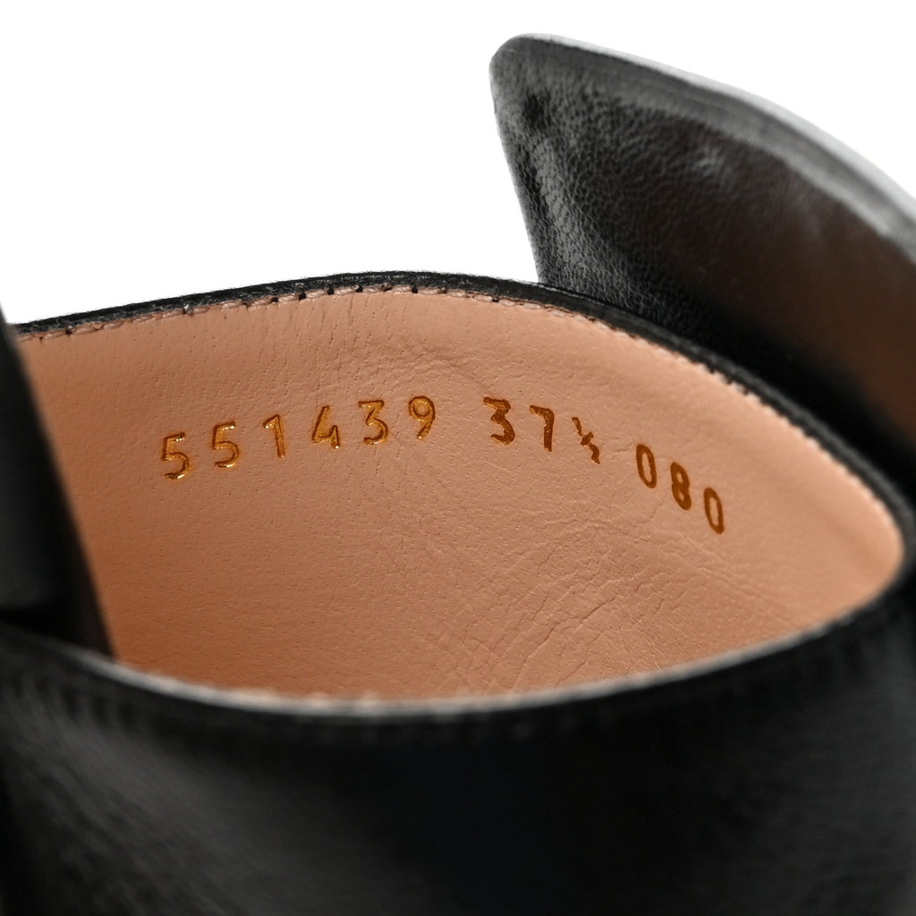 Gucci Malaga Kid Crystal Square G Madelyn 60mm Mules 37.5 Black