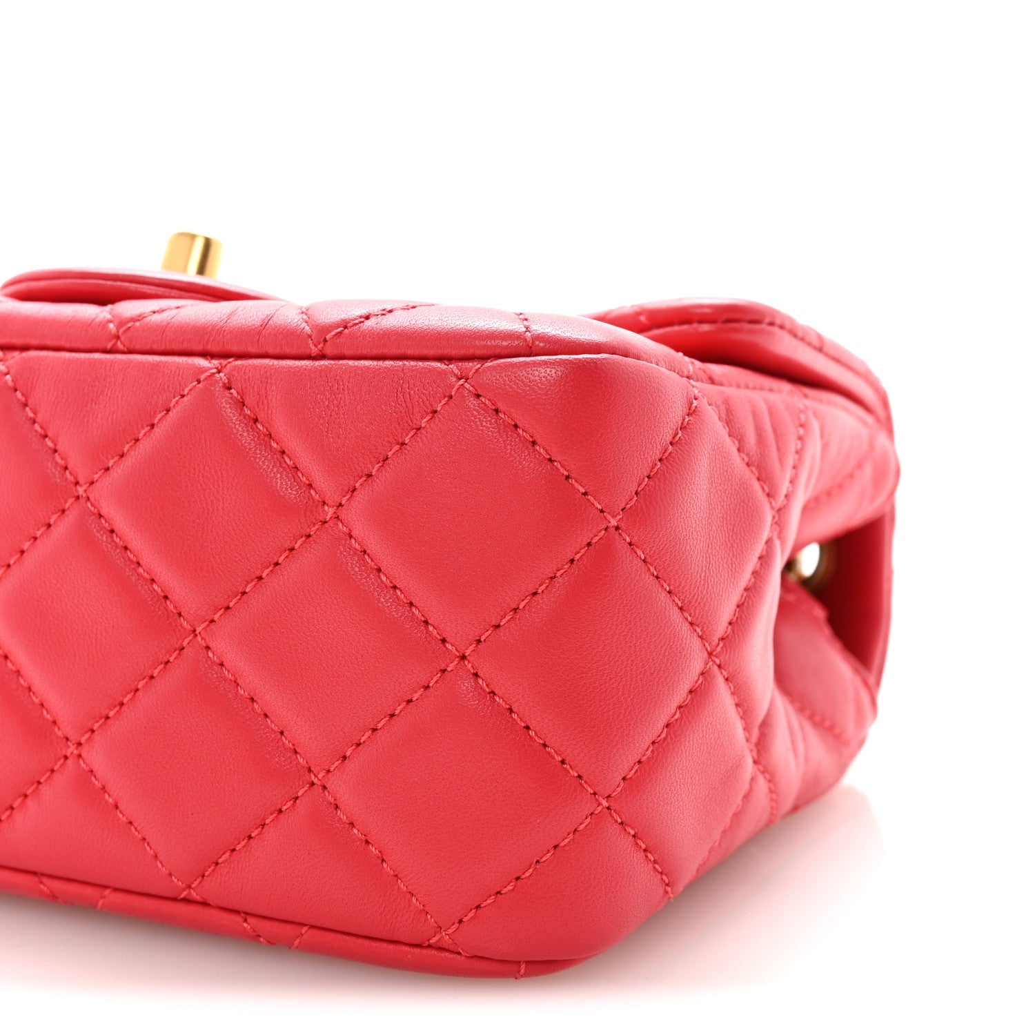 Chanel Lambskin Quilted Mini Pearl Crush Flap Red
