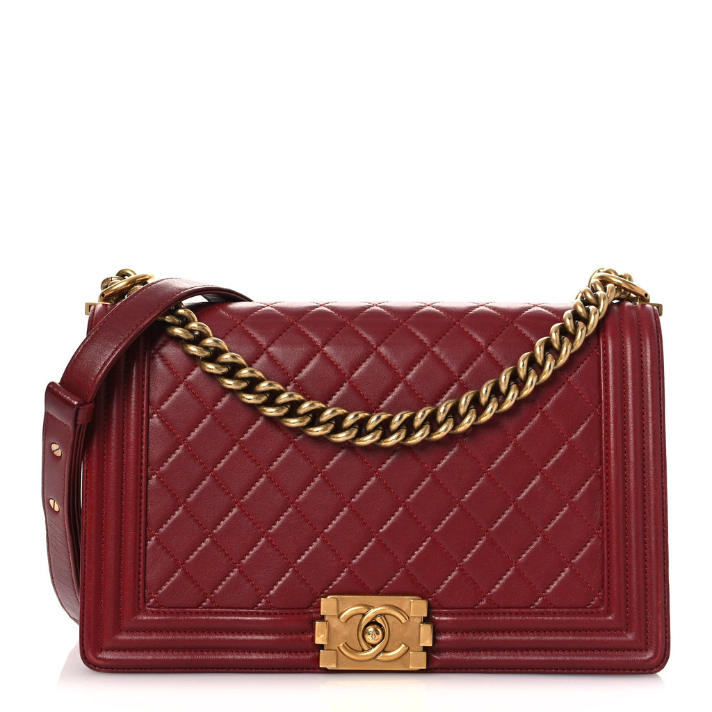 Chanel Lambskin Quilted New Medium Boy Flap Red