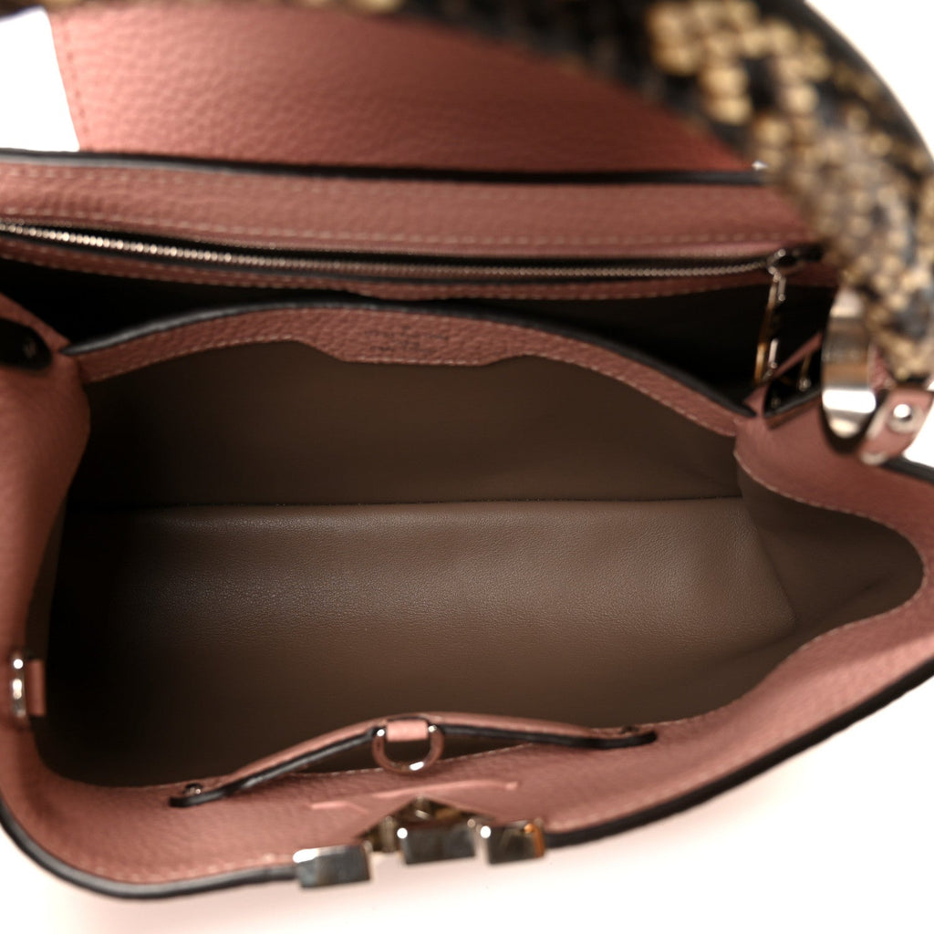 Louis Vuitton Taurillon Snakeskin Capucines PM Magnolia