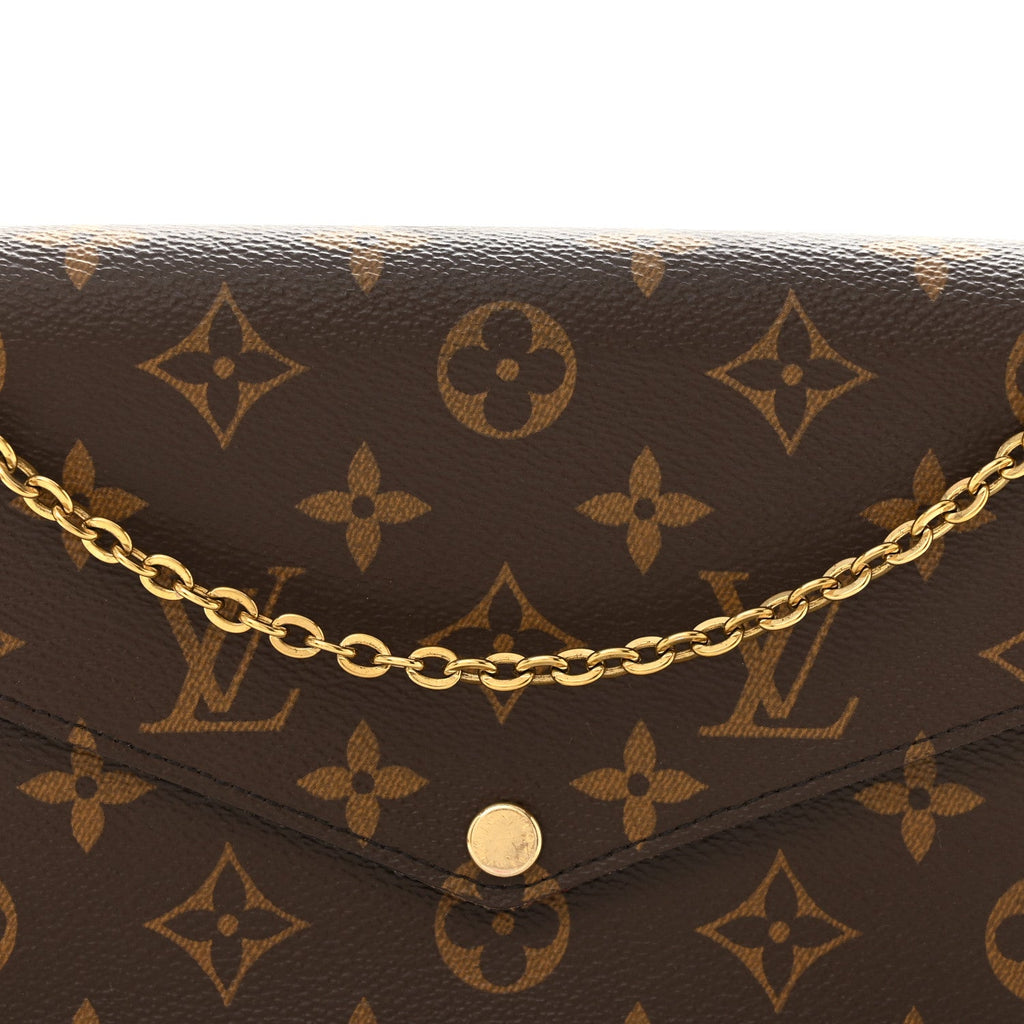 Louis Vuitton Monogram Pochette Felicie Chain Wallet Fuchsia
