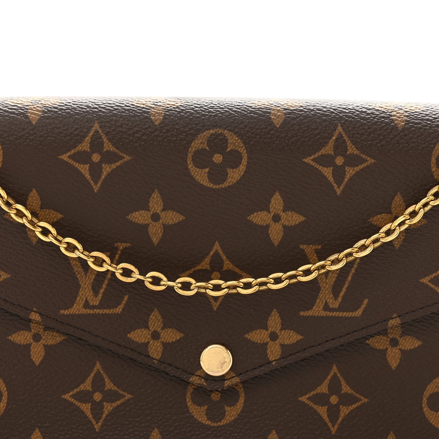 Louis Vuitton Monogram Pochette Felicie Chain Wallet Fuchsia