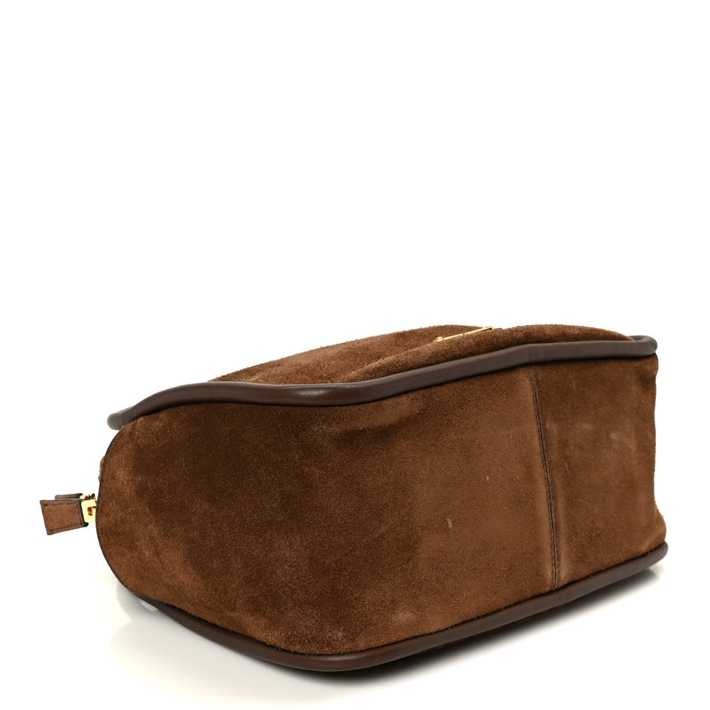 Prada Camoscio Darling Shoulder Bag Cocoa Brown