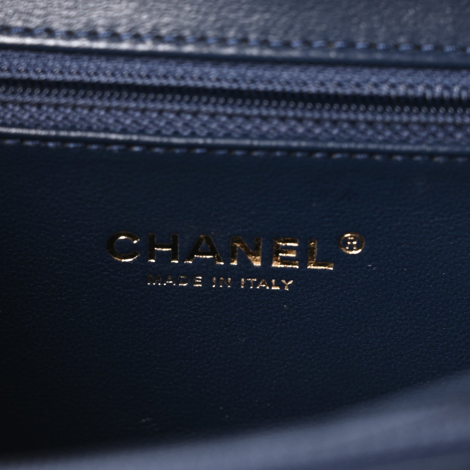 Chanel Caviar Quilted Medium CC Filigree Vanity Case Navy