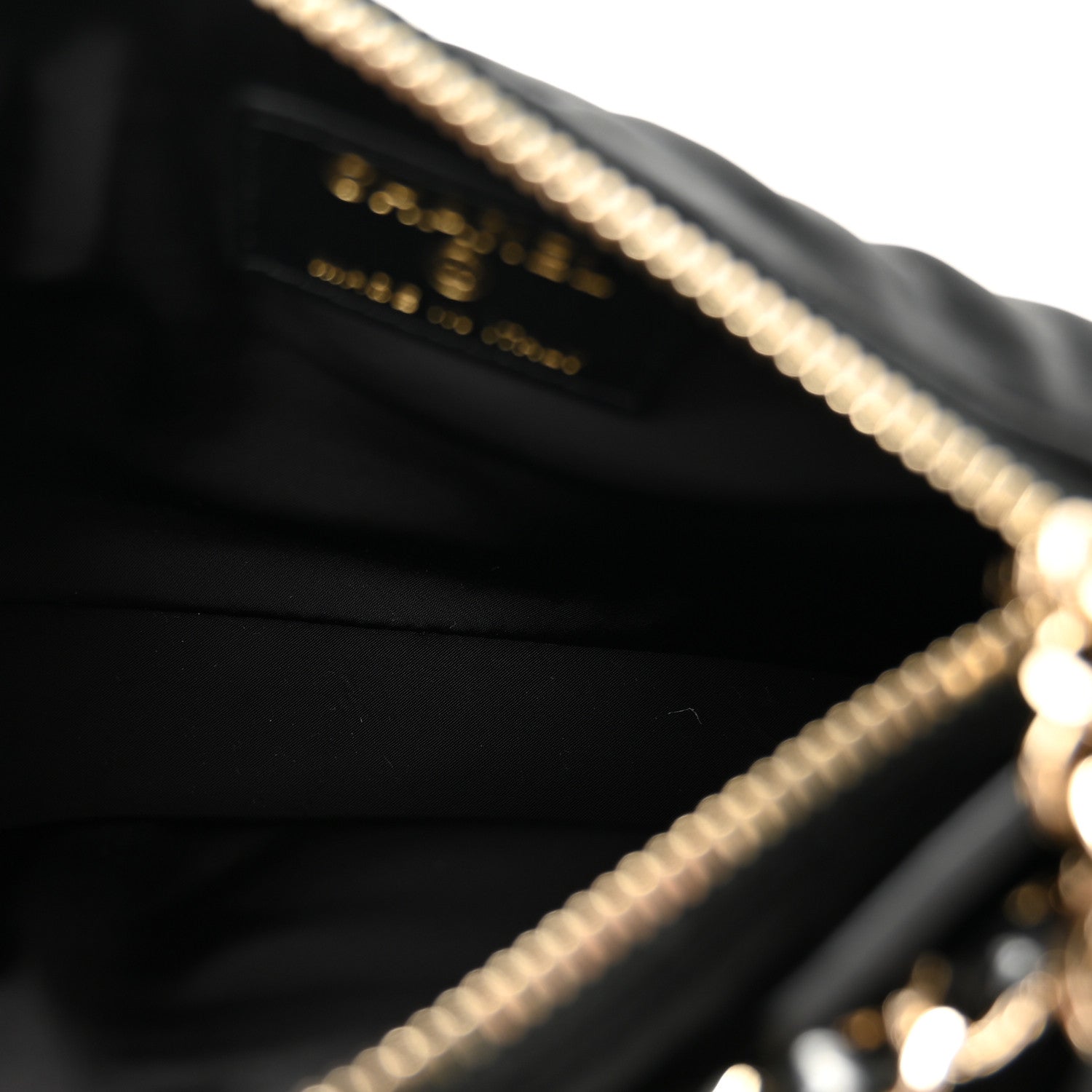 Chanel Velvet Effect Nylon Shiny Crumpled Calfskin Mini Quilted Chanel 25 Clutch With Chain Black