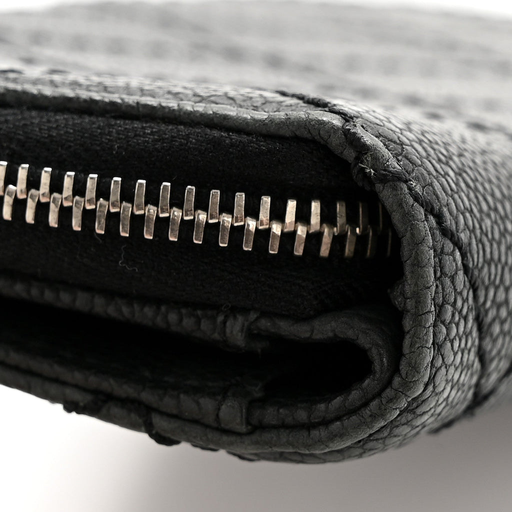 Caviar Quilted Stitched Outdoor Ligne Wallet Black