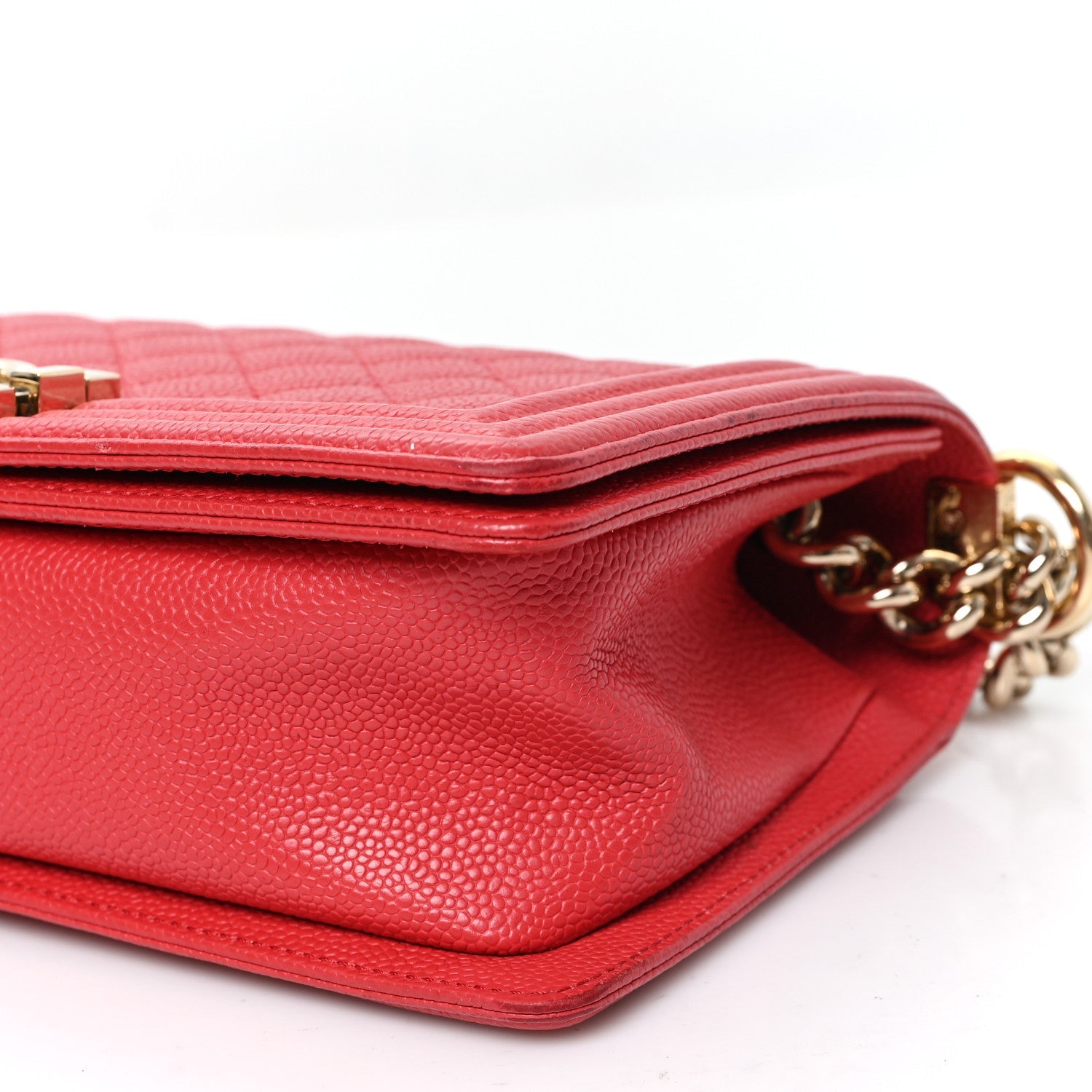 Chanel Caviar Quilted Medium Boy Flap Red