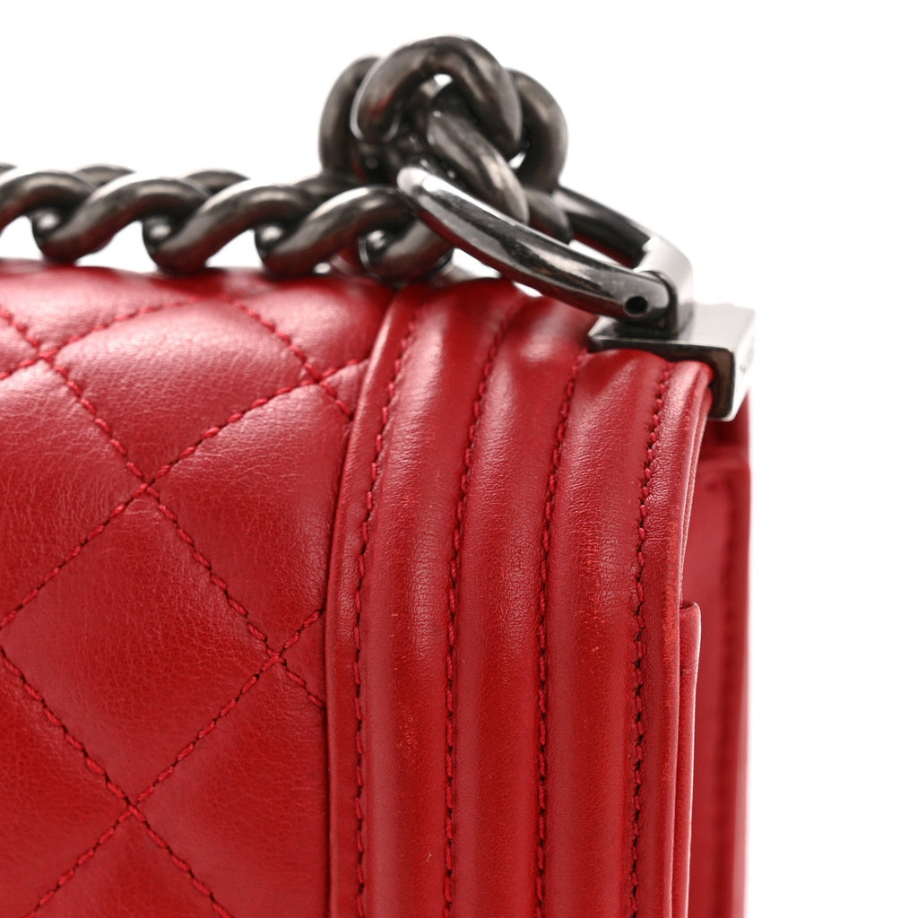 Chanel Calfskin Quilted New Medium Boy Flap Red