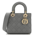 Christian Dior Lambskin Cannage Small My ABCDior Lady Dior Grey