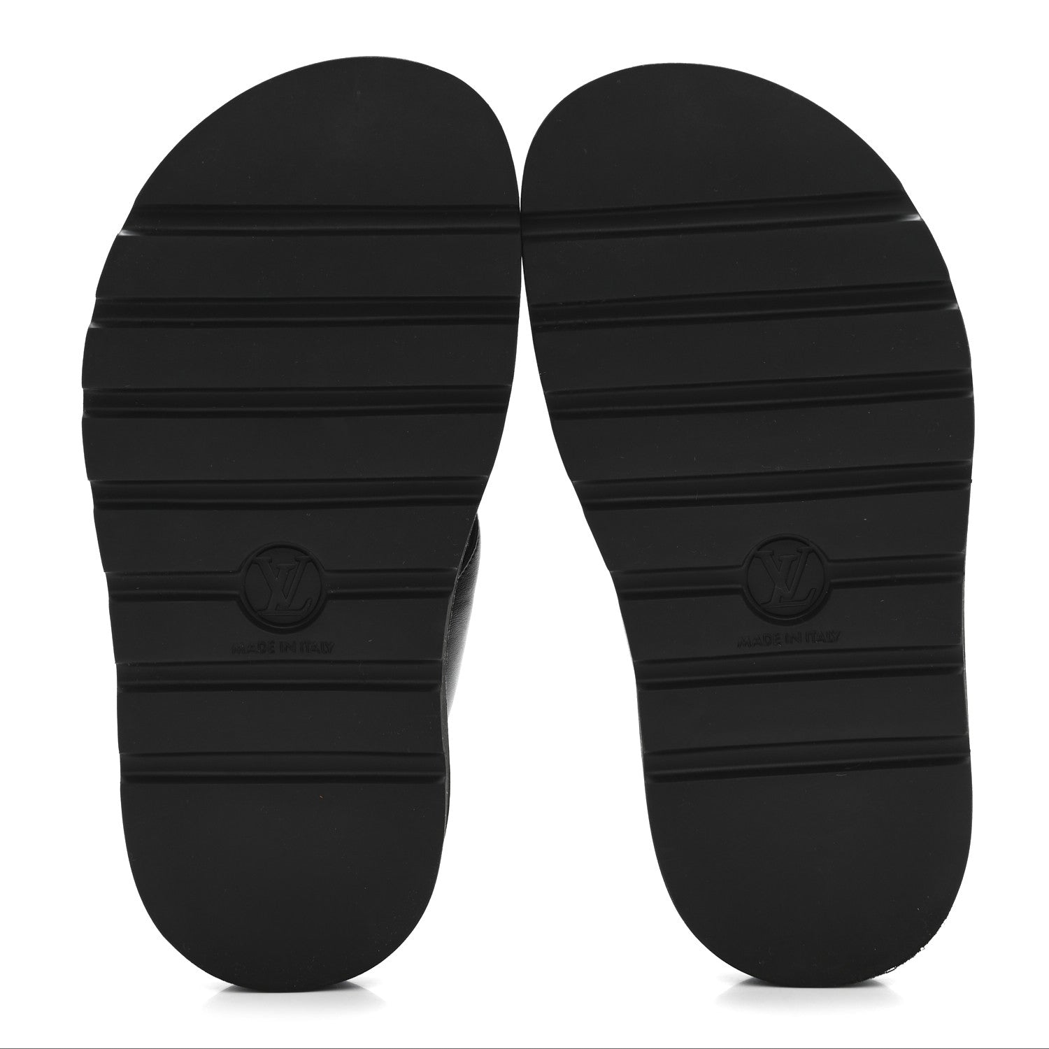 Louis Vuitton Calfskin Logo Studded Pillow Flat Thong Sandals 35 Black