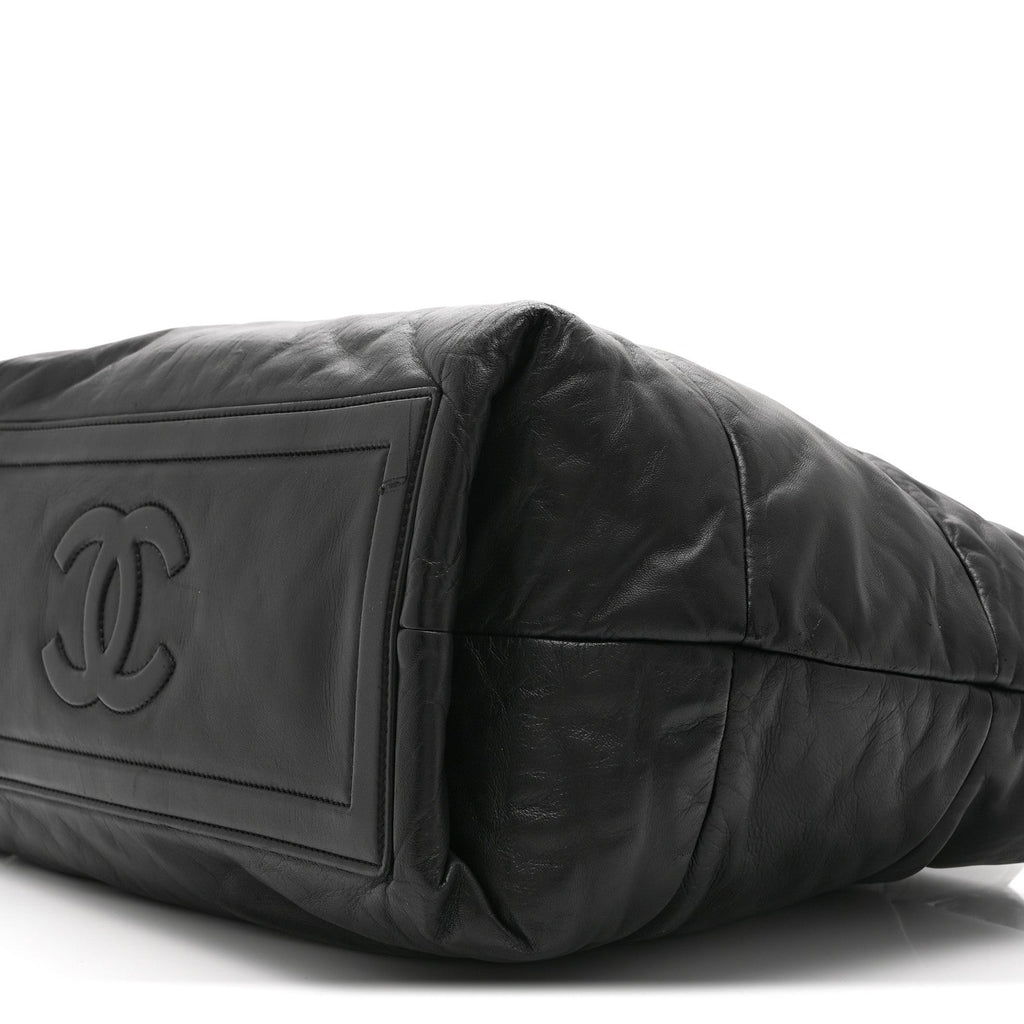 Chanel Lambskin Quilted Medium Coco Cocoon Reversible Tote Black