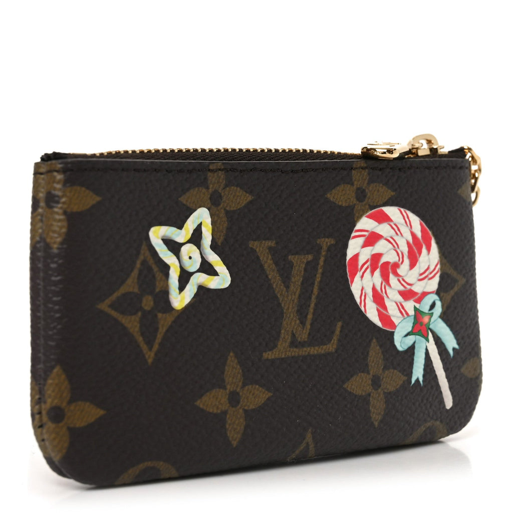 Louis Vuitton Monogram 2024 Christmas Animation Candy Factory Key Pouch Candy Red