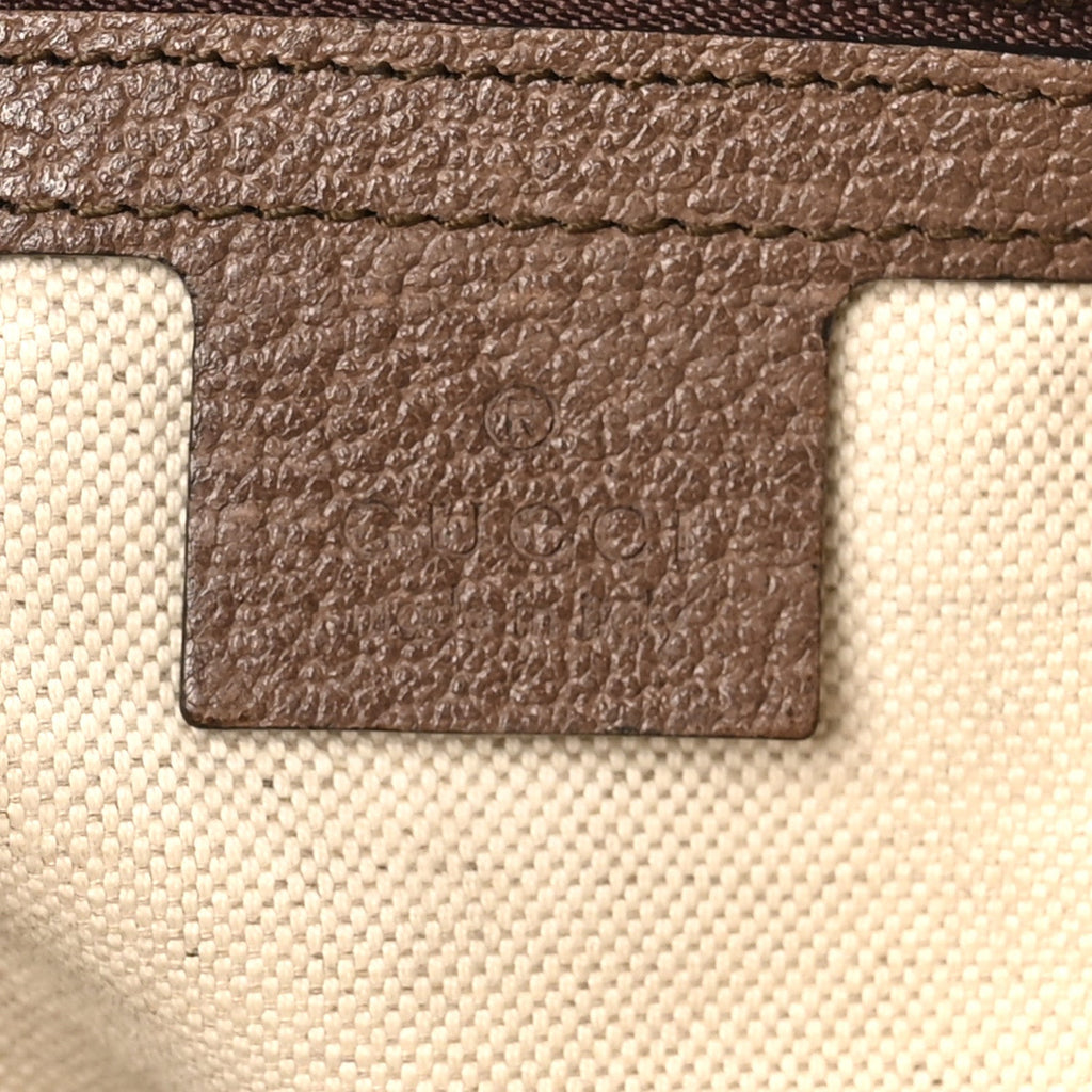 Gucci GG Supreme Monogram Textured Dollar Calfskin Web Medium Ophidia Carry-On Duffle Bag Beige Ebony New Acero