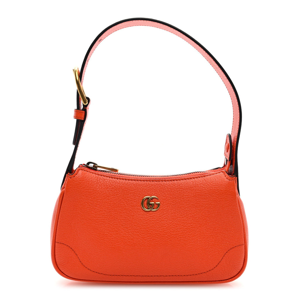 Gucci Goatskin Mini Aphrodite Shoulder Bag Orange