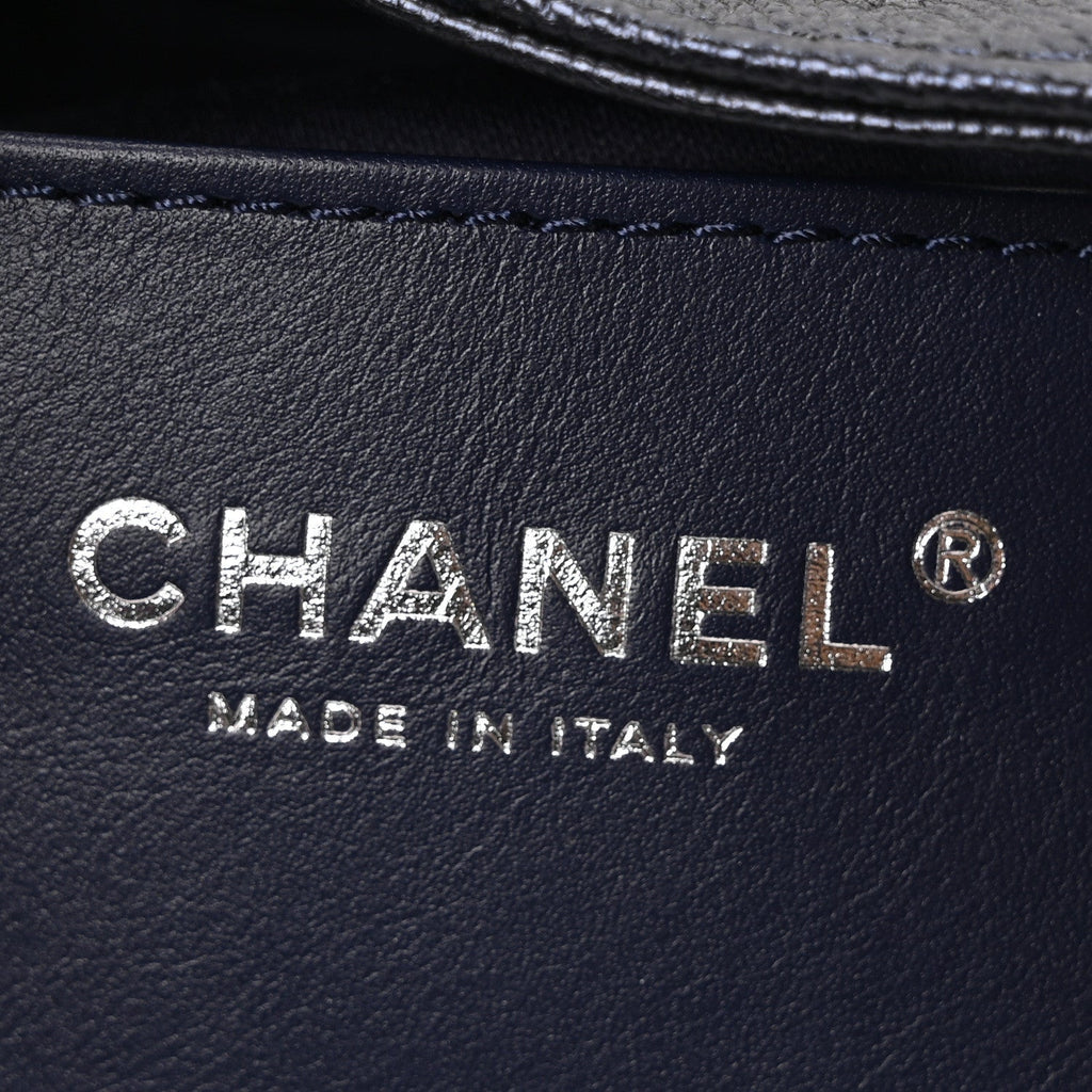 Chanel Metallic Caviar Quilted Mini Chanel 25 Handbag Dark Blue