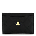 Caviar Quilted Card Holder Black
