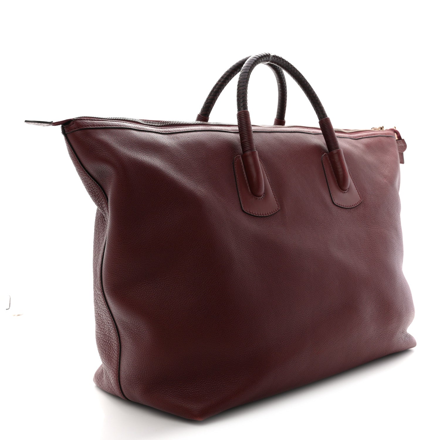 Gucci Grained Calfskin Duffle Bag Burgundy