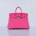 Hermes Birkin 35cm Togo Leather Handbags Rose Silver