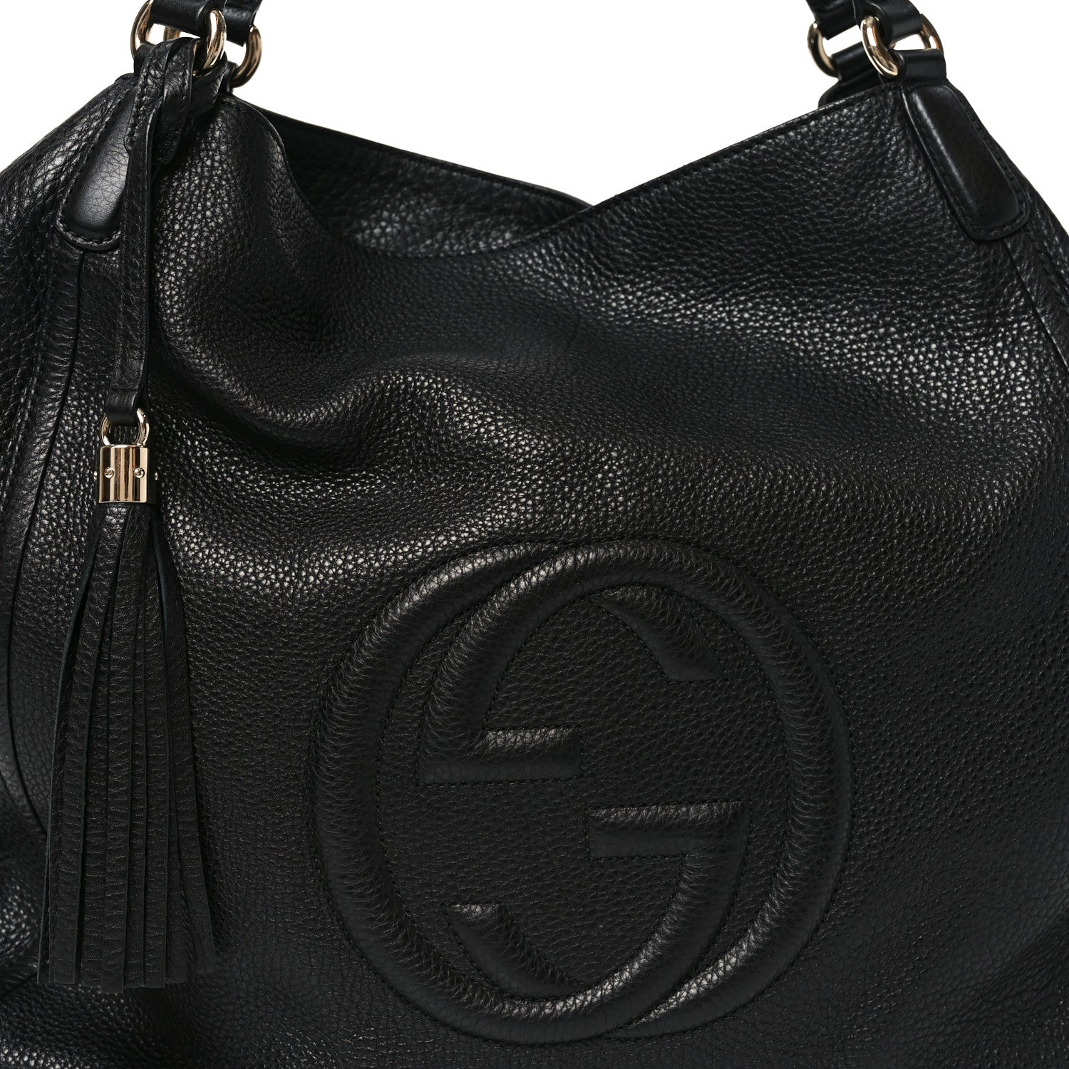 Gucci Pebbled Calfskin Large Soho Shoulder Bag Black
