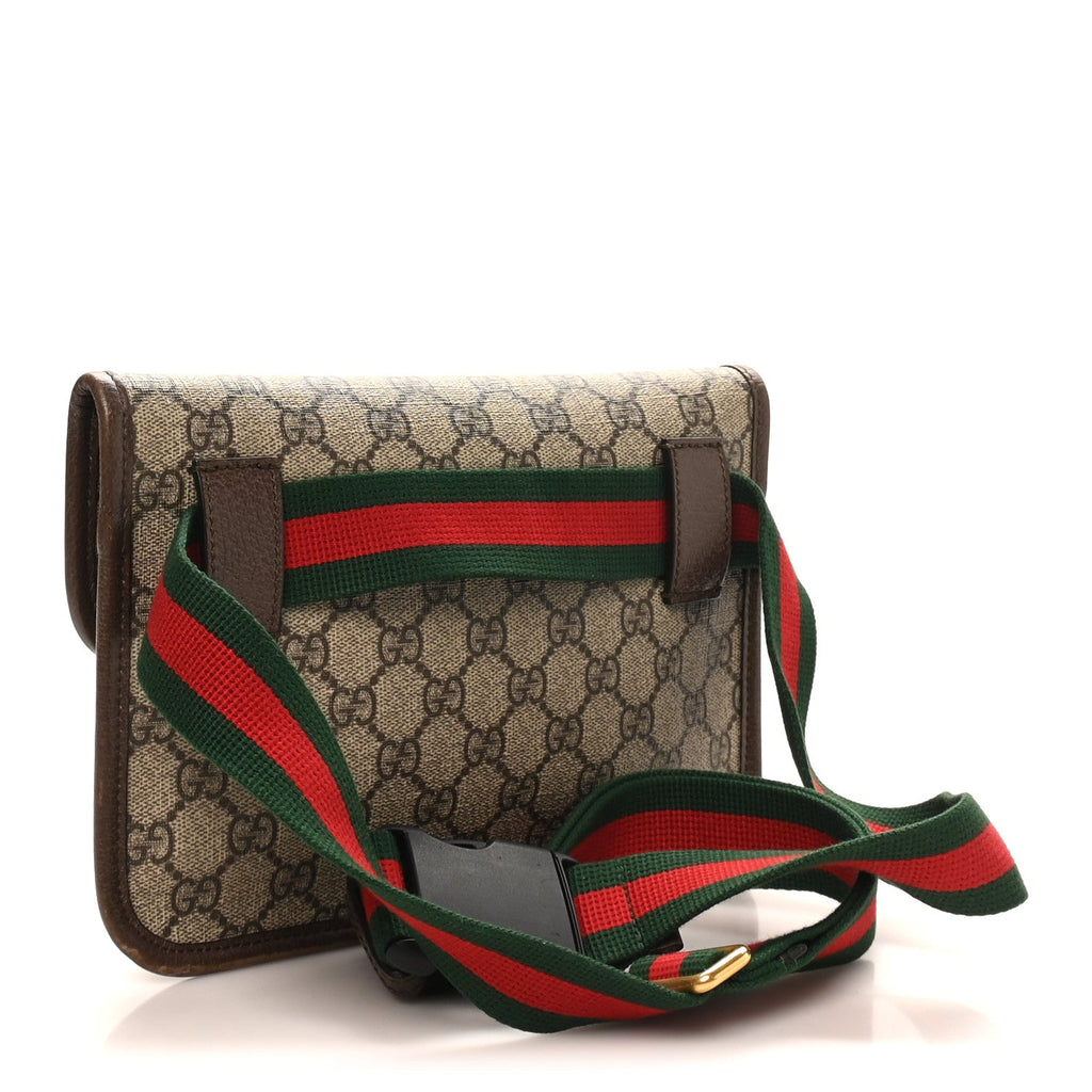 Gucci GG Supreme Monogram Neo Vintage Web Belt Bag Brown