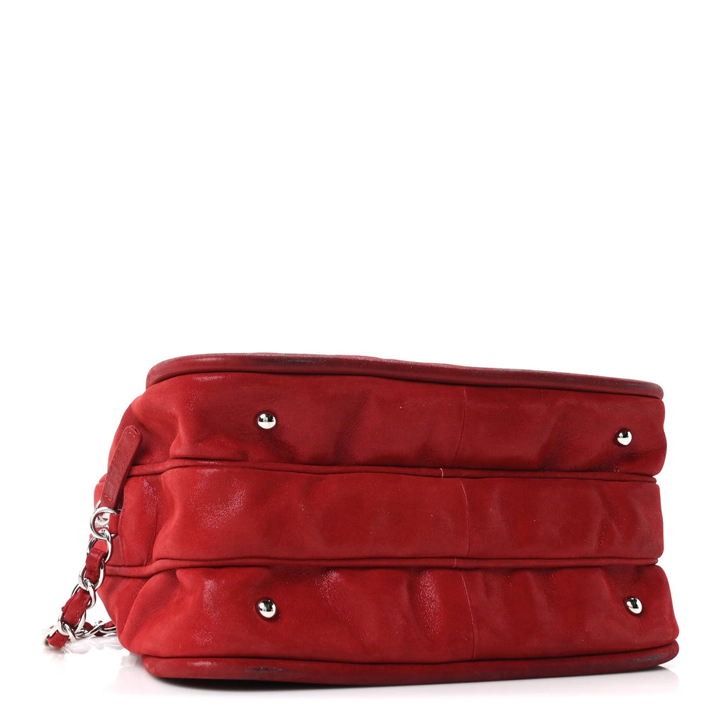 Chanel Iridescent Calfskin Quilted Relax CC Camera Case Red