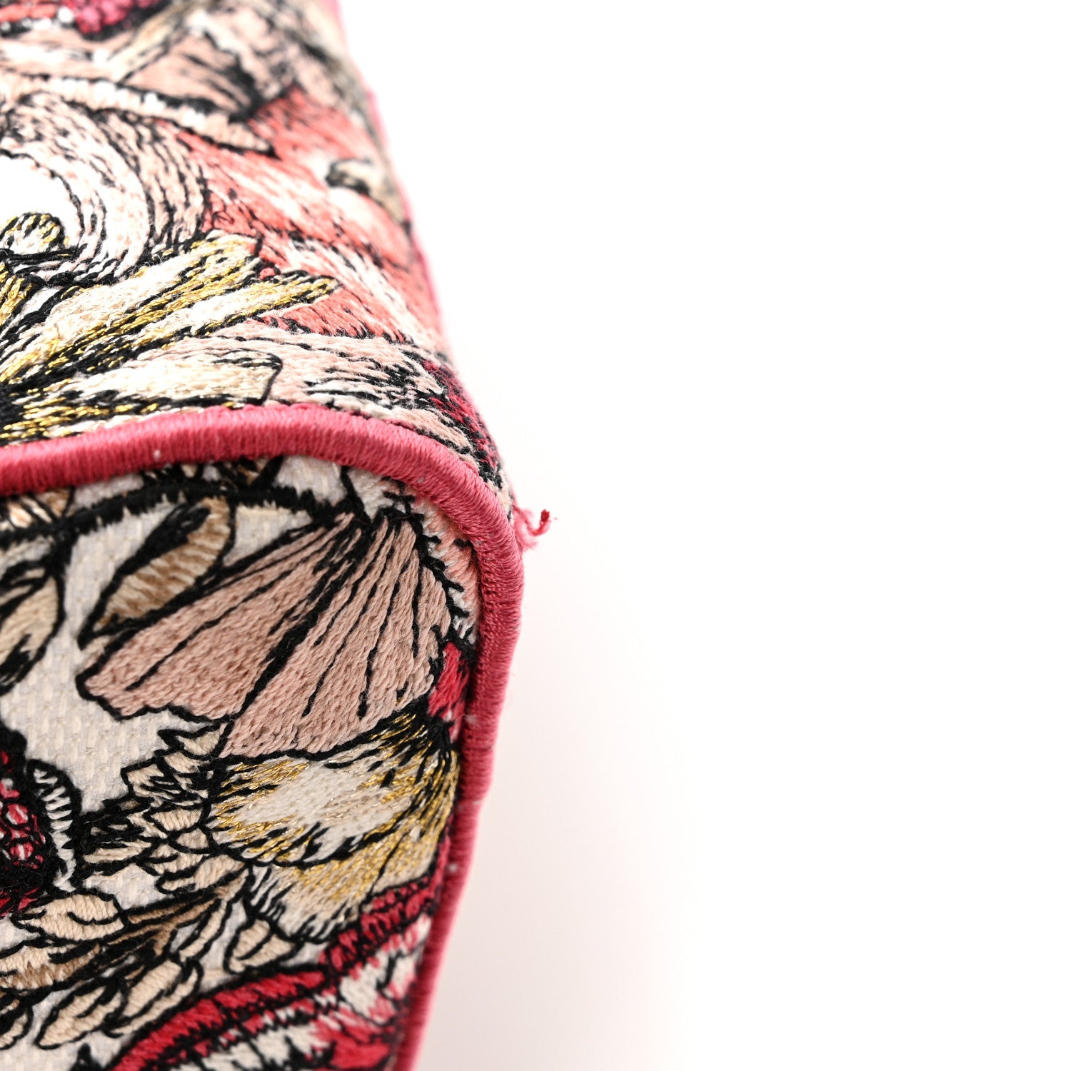 Christian Dior Canvas Embroidered Butterfly Print Medium Lady D-Lite  Multicolor