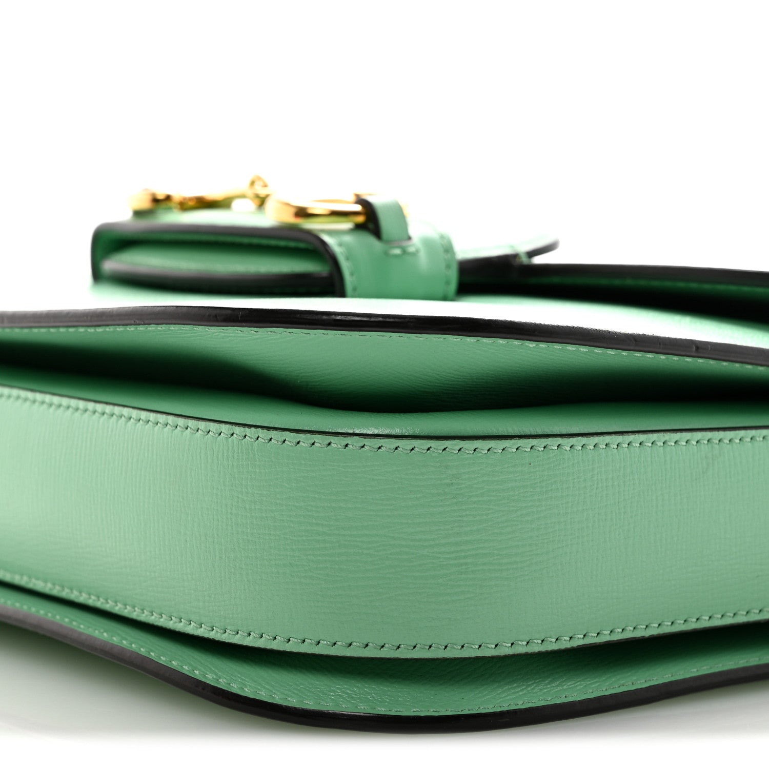Gucci Azalea Calfskin Horsebit 1955 Shoulder Bag Light Green