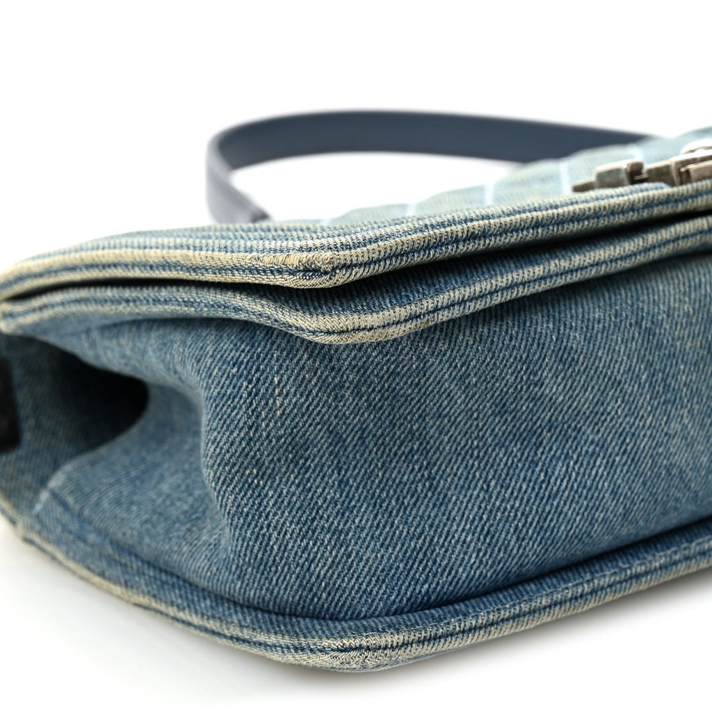 Chanel Denim Quilted Medium Boy Flap Blue