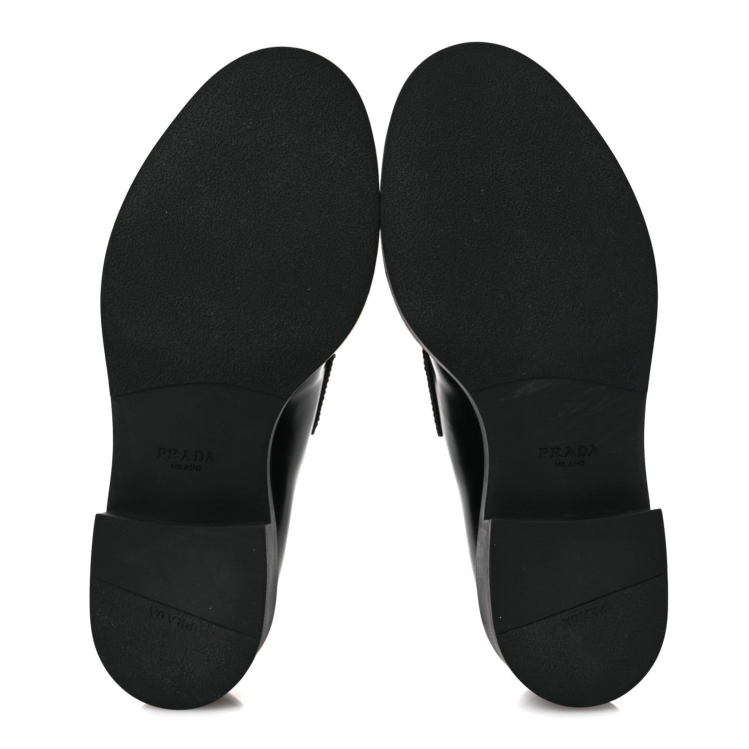 Prada Spazzolato Metal Triangle Logo 50mm Loafers 36 Black
