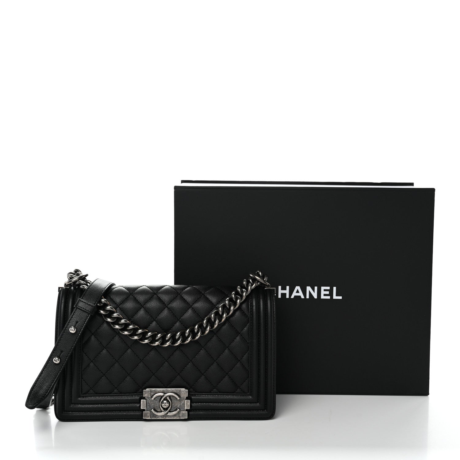 Chanel Caviar Quilted Medium Boy Flap Black