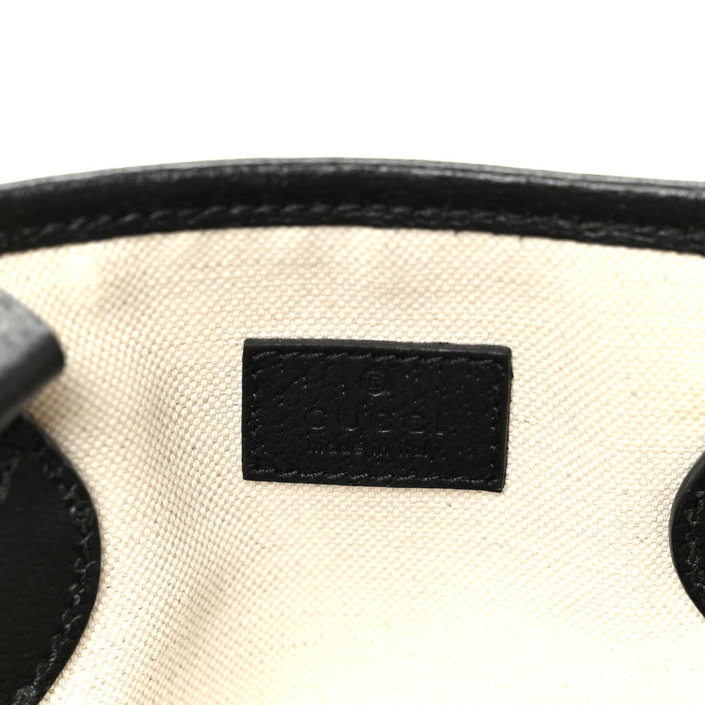 Gucci Textured Dollar Calfskin Small Ophidia Shoulder Tote Bag Black