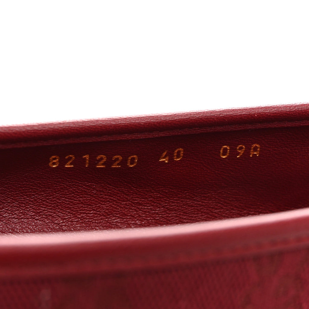 Gucci GG Monogram Horsebit Ballet Flats 40 Rosso Ancora