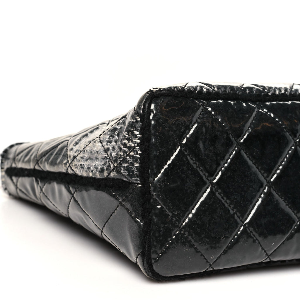 Chanel Vinyl Funny Tweed Patchwork Tote Grey