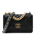 Chanel Lambskin Quilted Chanel 19 Wallet On Chain WOC Black