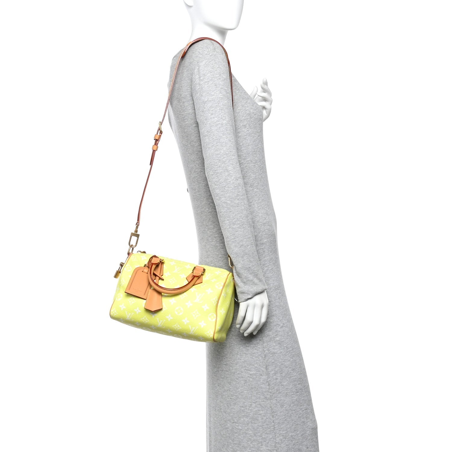 Louis Vuitton Calfskin Monogram Speedy P9 Bandouliere 25 Lemonade Yellow
