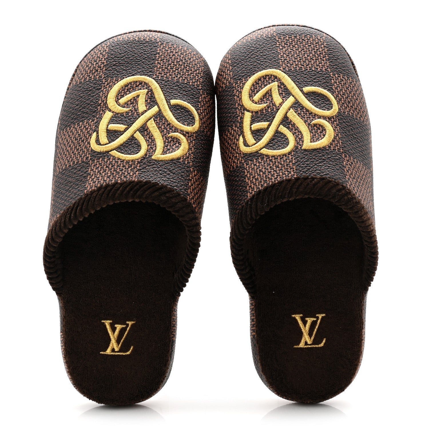 Louis Vuitton Damier Ebene Palace Slippers 35 Mocha