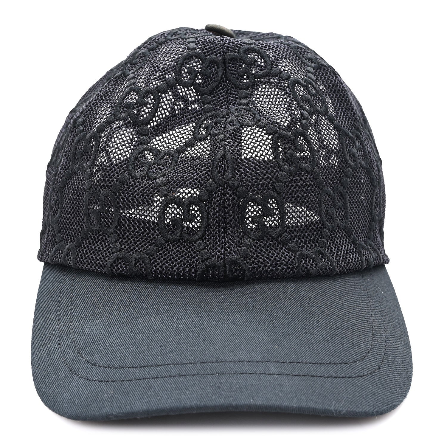 Gucci Mesh GG Monogram Shivali Baseball Hat M Black