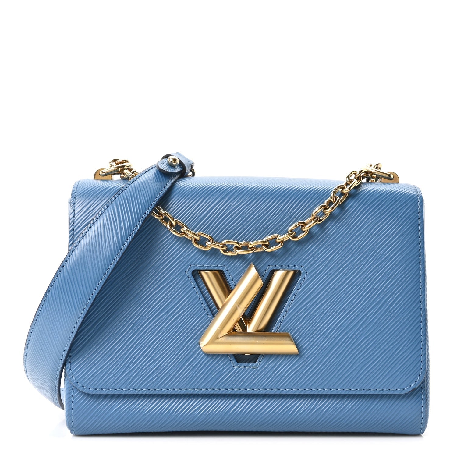 Louis Vuitton Epi Twist Shoulder Bag MM Blue Jean