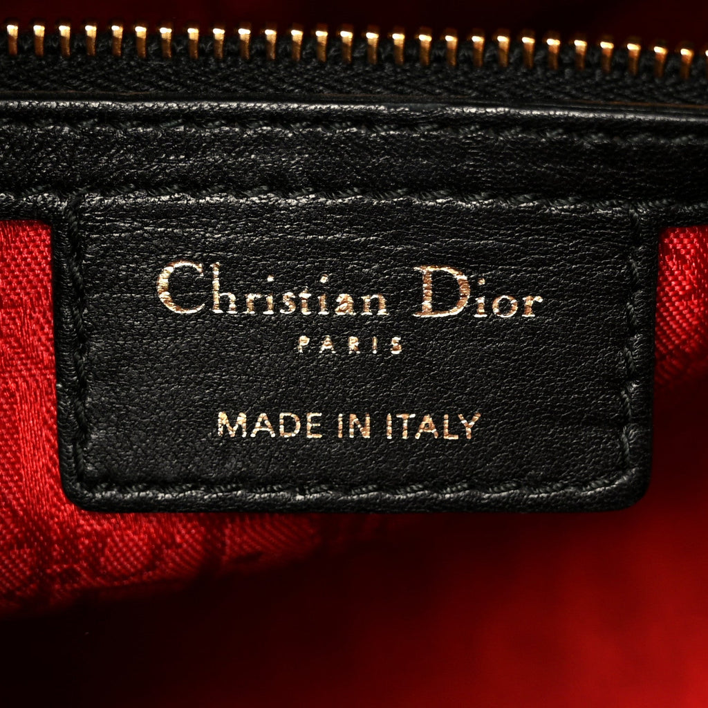 Christian Dior Lambskin Cannage Large Lady Dior Black