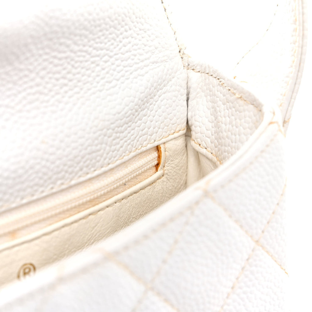 Chanel Caviar CC Shoulder Bag White