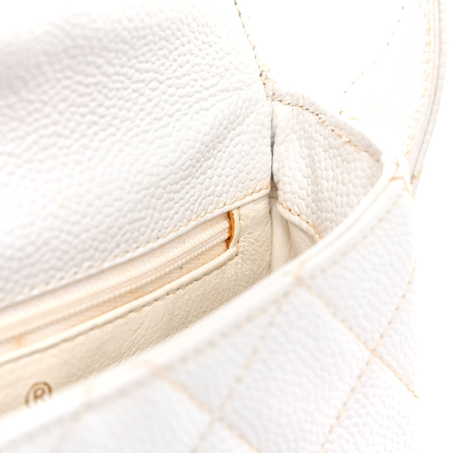 Chanel Caviar CC Shoulder Bag White