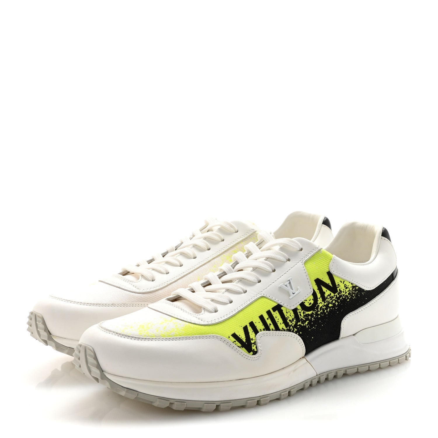 Louis Vuitton Calfskin Mens Run Away Sneakers  8 White Yellow Gradient