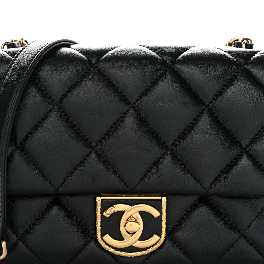 Chanel Lambskin Quilted Mini Flap Black